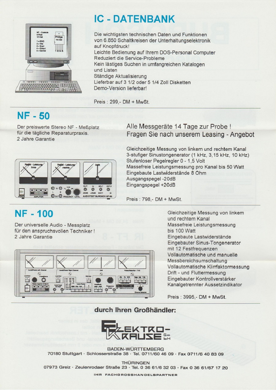 Burosch Electronic IC - DATENBANK und NF - 50 und NF - 100 (2)